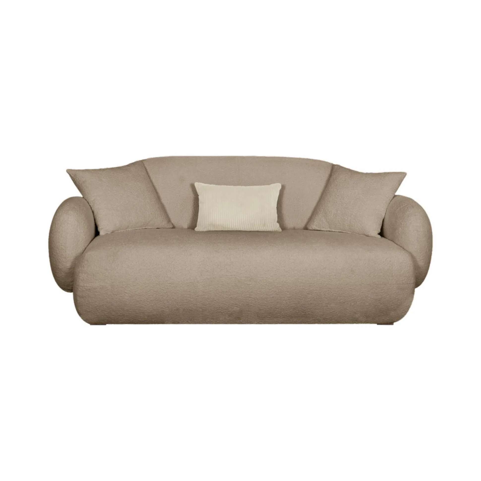 Canapé bouclette Oméga - Beige - 3 places