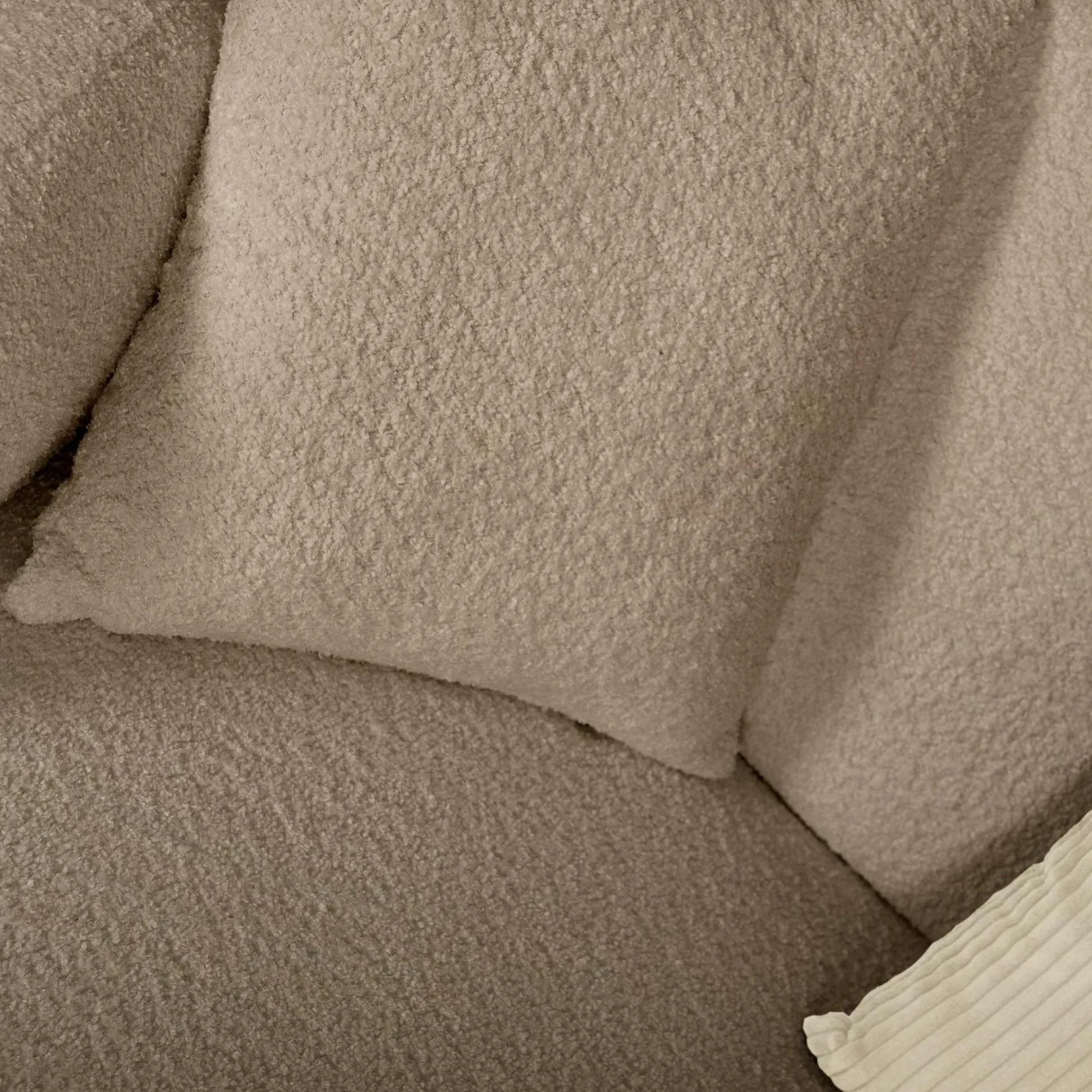 Canapé bouclette Oméga - Beige - 3 places