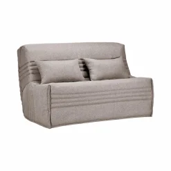 Canapé BZ tissu matelas 15 cm Guidel - Taupe - 160 x 200 cm