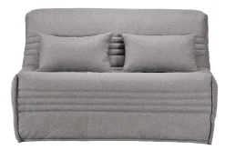 Canapé BZ tissu matelas 15 cm Guidel - Gris Clair - 160 x 200 cm