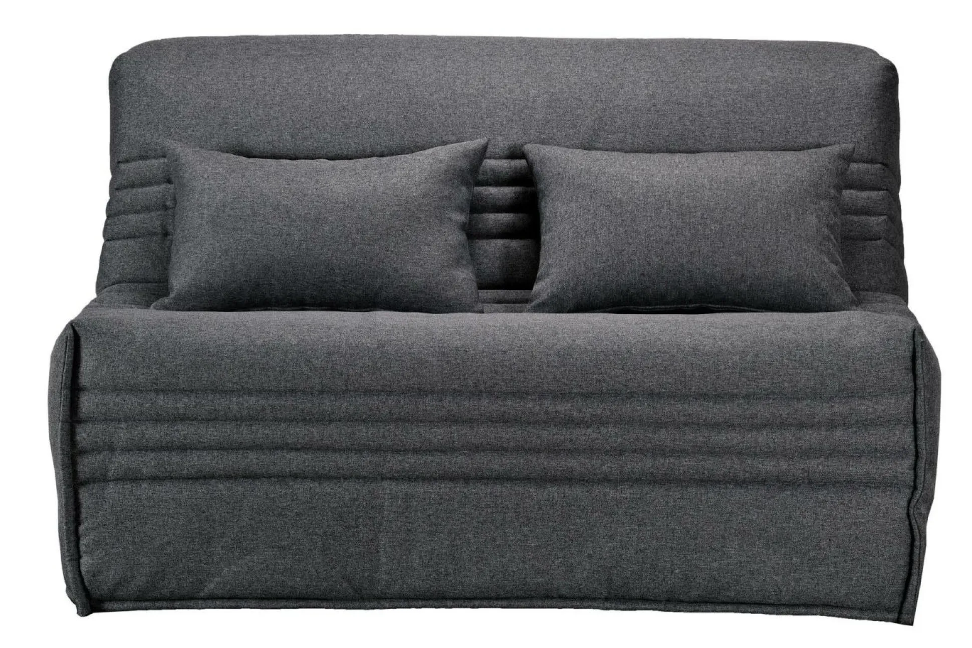Canapé BZ tissu matelas 15 cm Guidel - Gris Foncé - 160 x 200 cm