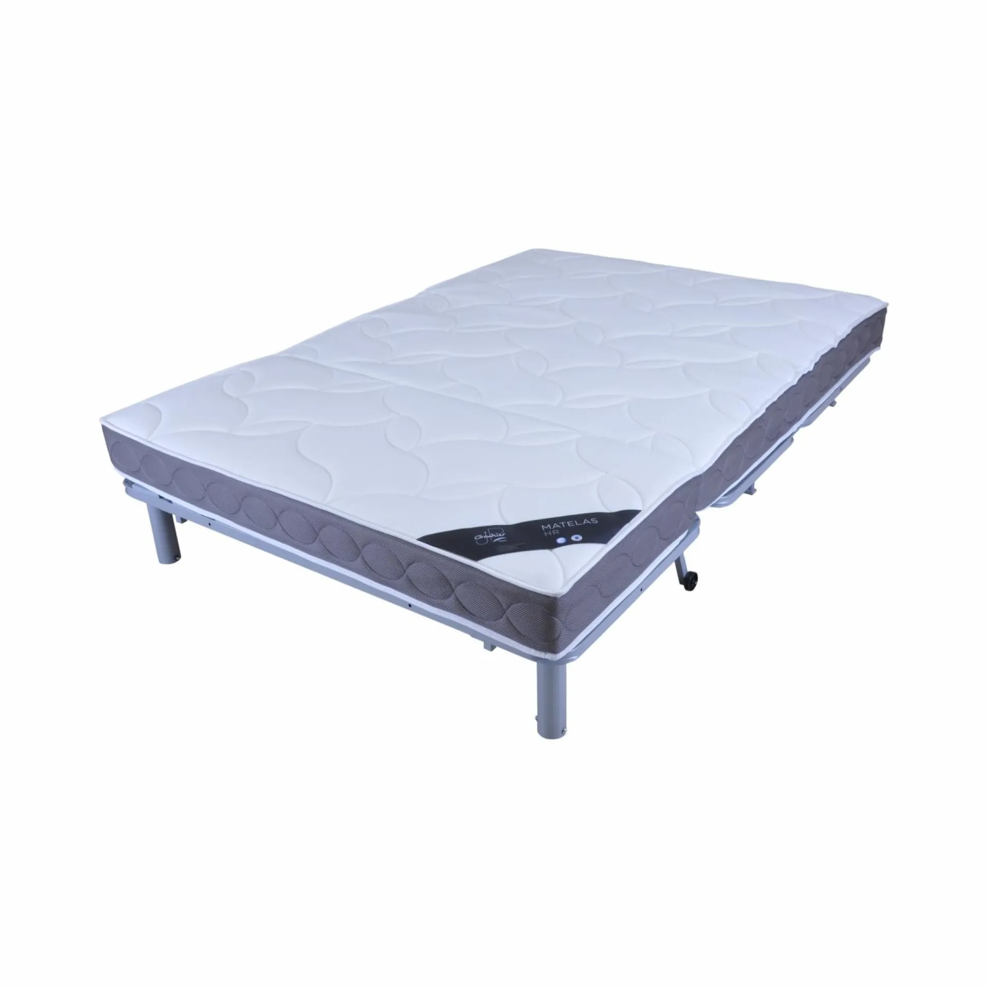 Canapé BZ tissu matelas 15 cm Guidel - Gris Foncé - 160 x 200 cm