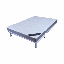 Canapé BZ tissu matelas 15 cm Guidel - Bleu Marine - 140 x 200 cm