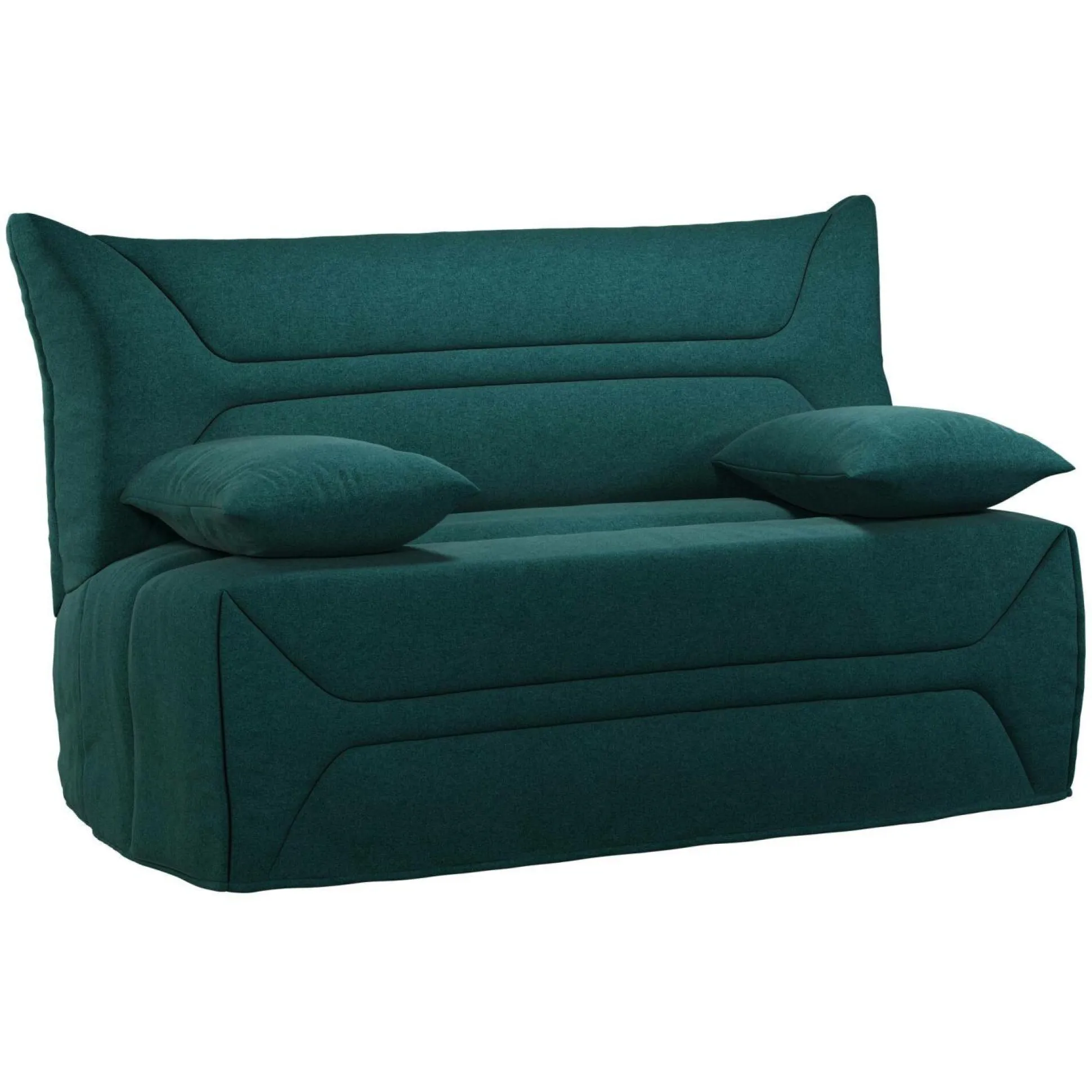 Canapé BZ tissu matelas 12 cm Garance - Bleu Canard