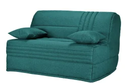 Canapé BZ tissu matelas 15 cm Genay - Bleu Canard