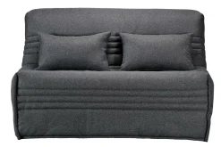 Canapé BZ tissu matelas 15 cm Guidel - Gris Foncé - 140 x 200 cm