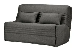 Canapé BZ tissu matelas 15 cm Guidel - Gris Foncé - 140 x 200 cm