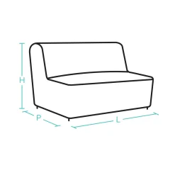 Canapé BZ tissu matelas 15 cm Guidel - Sable - 140 x 200 cm