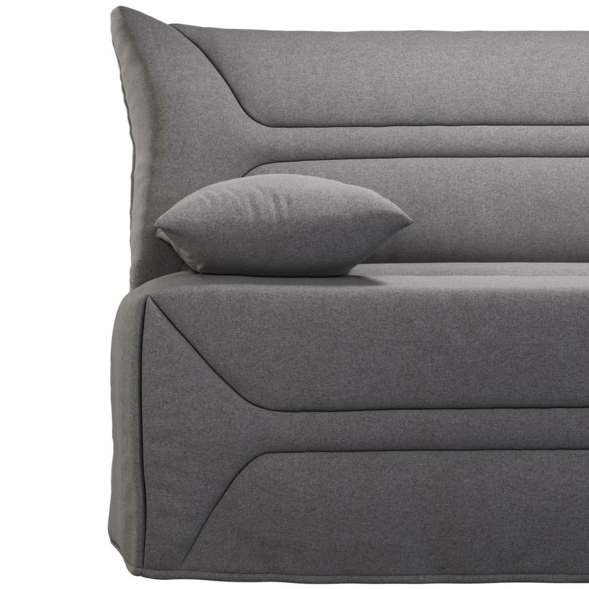 Canapé BZ tissu matelas 12 cm Garance - Gris Clair