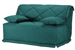 Canapé BZ tissu matelas Bultex 15 cm Gina - Bleu Canard