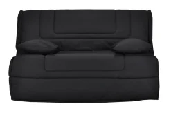 Canapé BZ tissu matelas Bultex 12 cm Gabriel - Noir - 140 x 190 cm