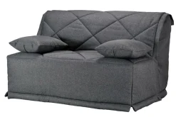 Canapé BZ tissu matelas Bultex 15 cm Gina - Gris Foncé