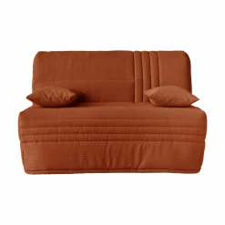 Canapé BZ velours côtelé matelas 15 cm Gaélia - Rouille