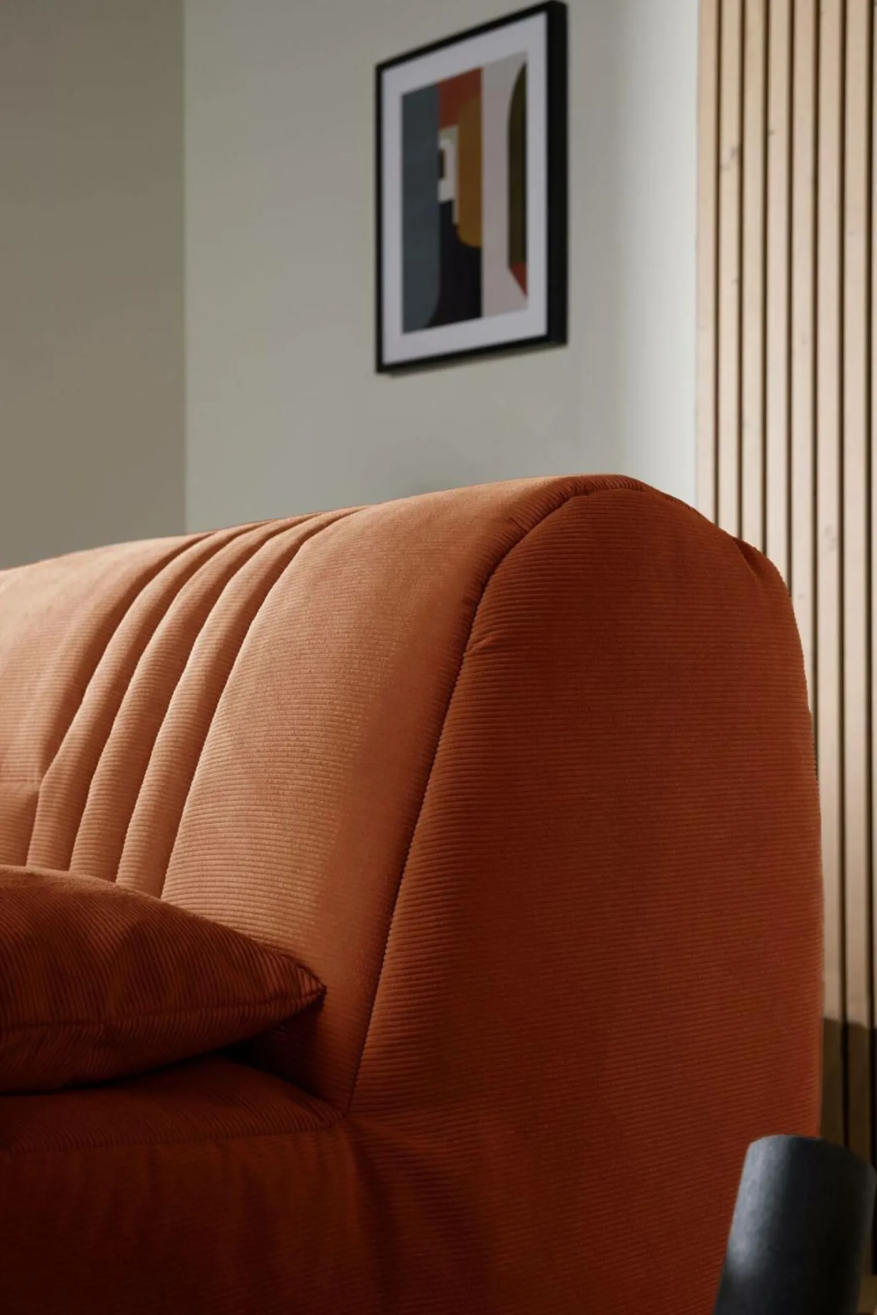 Canapé BZ velours côtelé matelas 15 cm Gaélia - Rouille