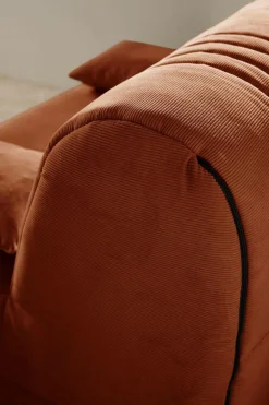 Canapé BZ velours côtelé matelas 15 cm Gaélia - Rouille