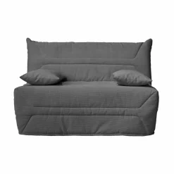Canapé BZ velours côtelé matelas 12 cm Gaston - Anthracite
