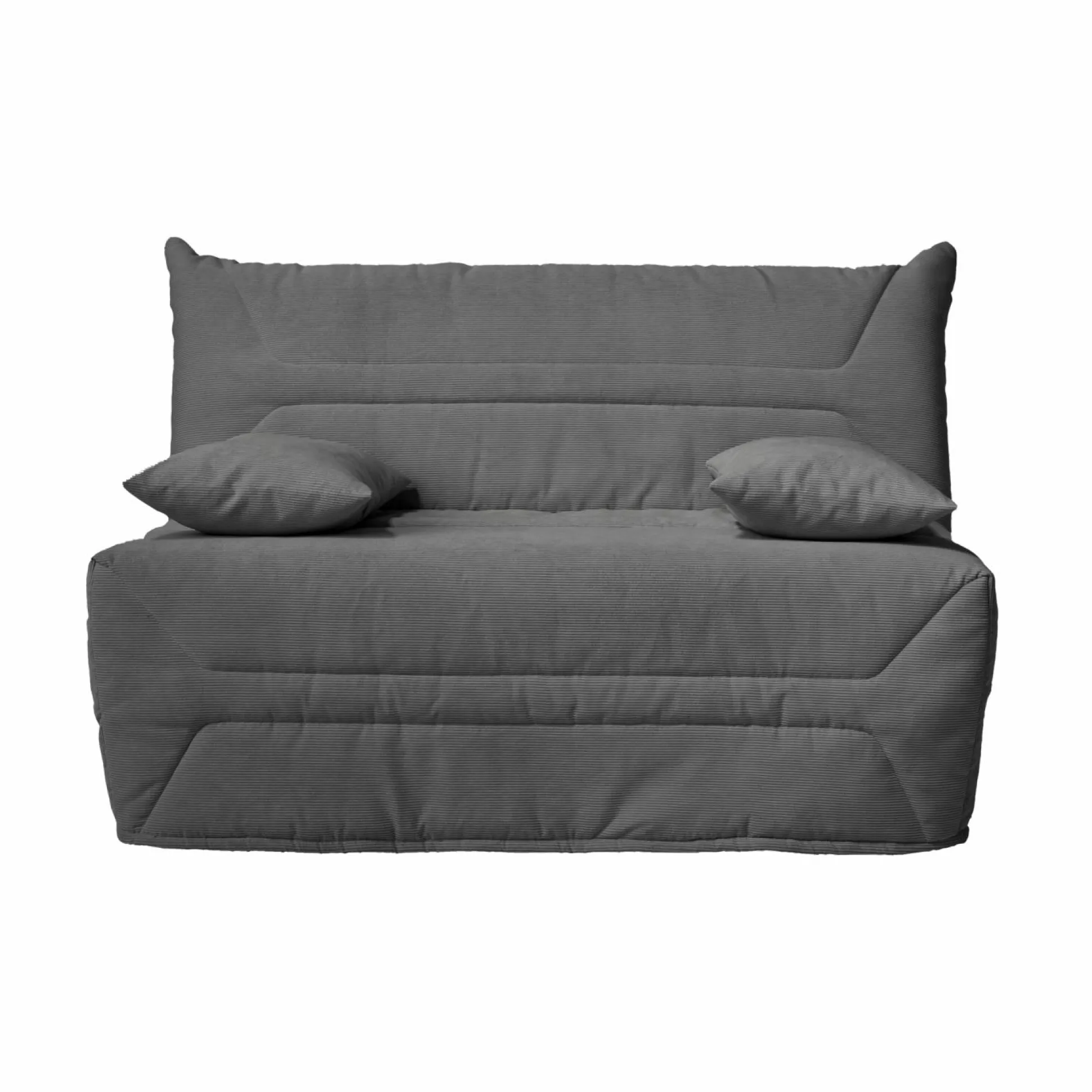 Canapé BZ velours côtelé matelas 12 cm Gaston - Anthracite