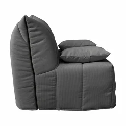 Canapé BZ velours côtelé matelas 12 cm Gaston - Anthracite