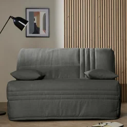 Canapé BZ velours côtelé matelas 15 cm Gaélia - Anthracite