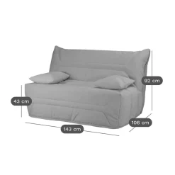 Canapé BZ velours côtelé matelas 12 cm Gaston - Grège