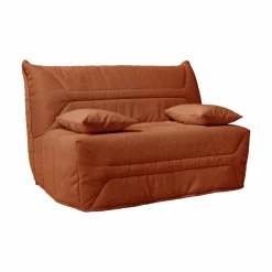 Canapé BZ velours côtelé matelas 12 cm Gaston - Rouille