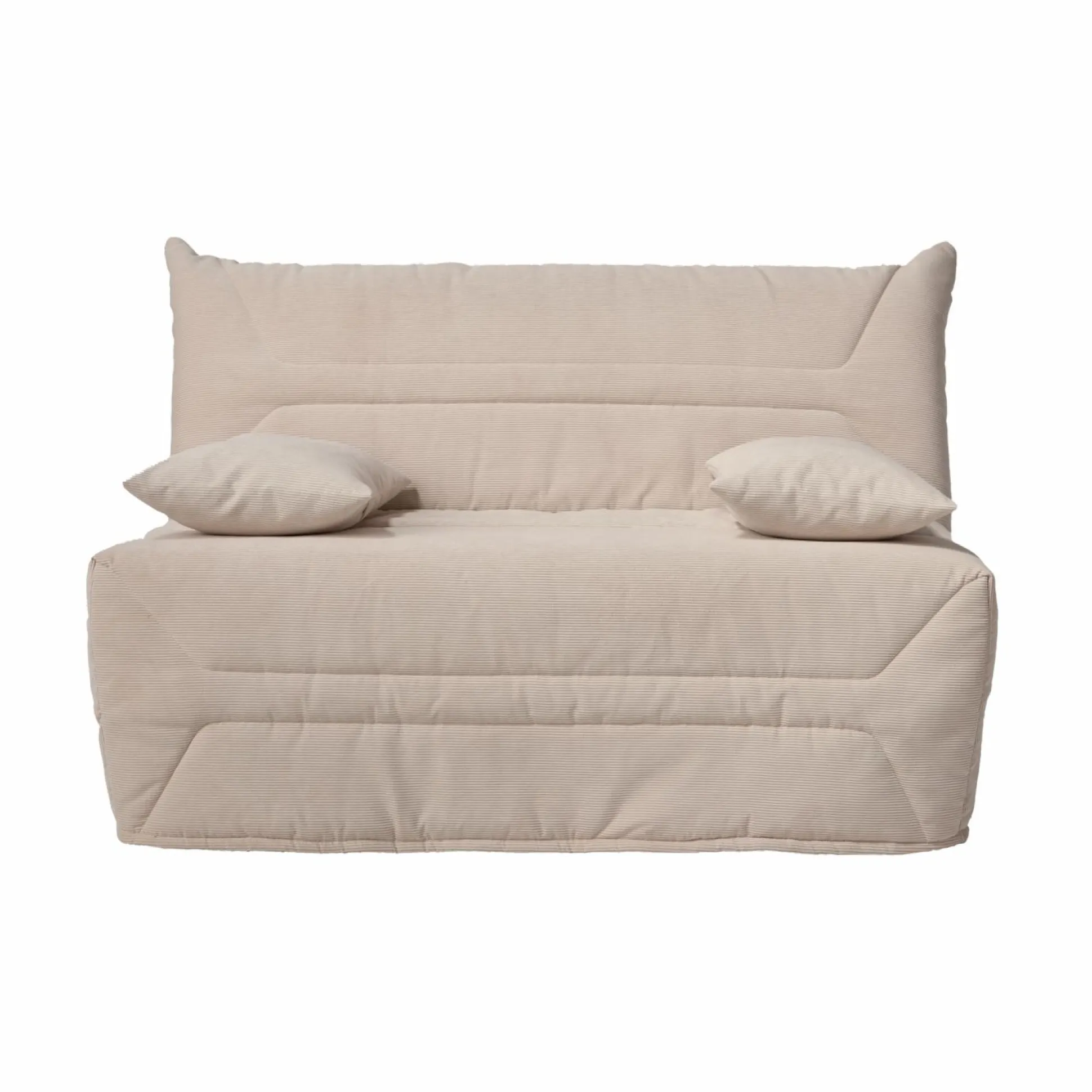 Canapé BZ velours côtelé matelas 12 cm Gaston - Beige