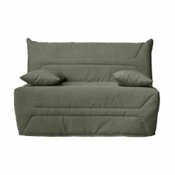Canapé BZ velours côtelé matelas 12 cm Gaston - Vert Kaki