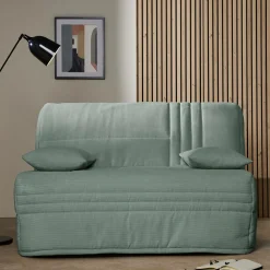 Canapé BZ velours côtelé matelas 15 cm Gaélia - Menthe Glaciale