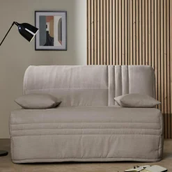 Canapé BZ velours côtelé matelas 15 cm Gaélia - Grège