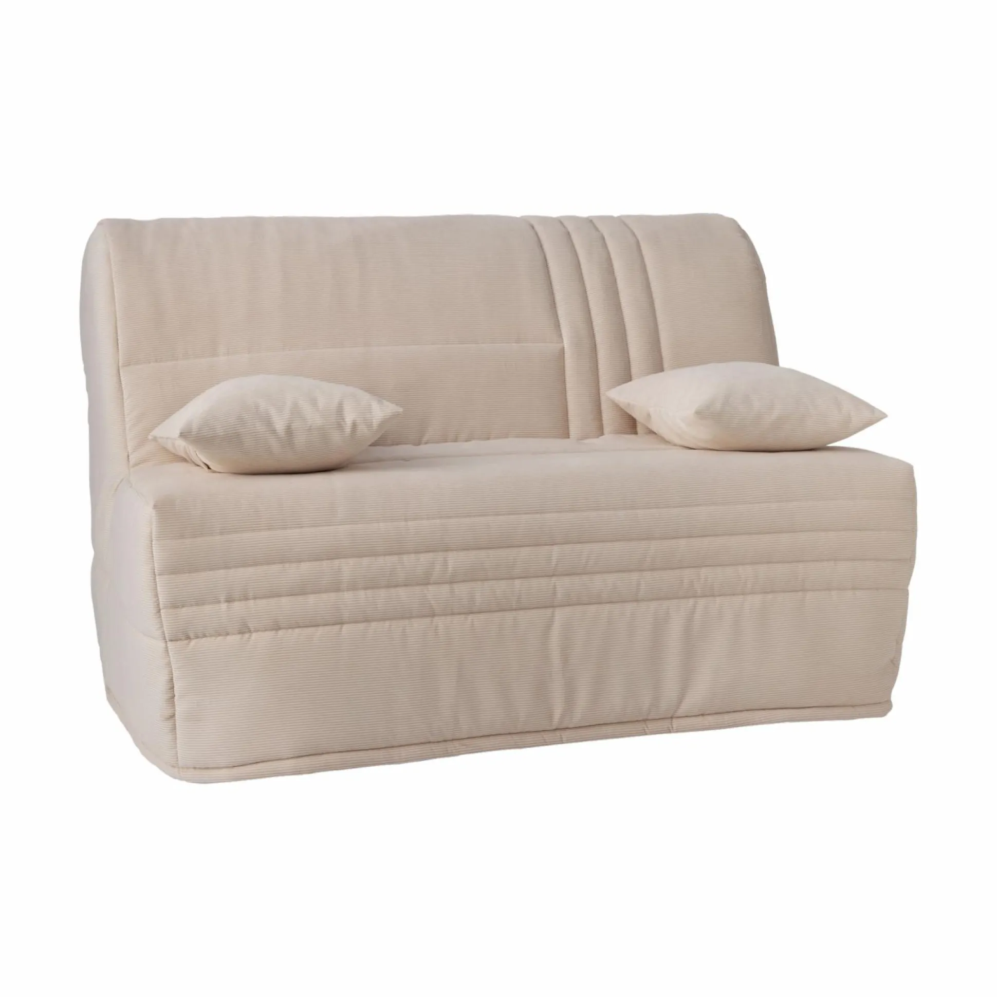 Canapé BZ velours côtelé matelas 15 cm Gaélia - Beige