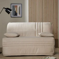 Canapé BZ velours côtelé matelas 15 cm Gaélia - Beige