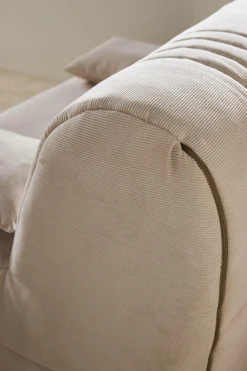 Canapé BZ velours côtelé matelas 15 cm Gaélia - Beige