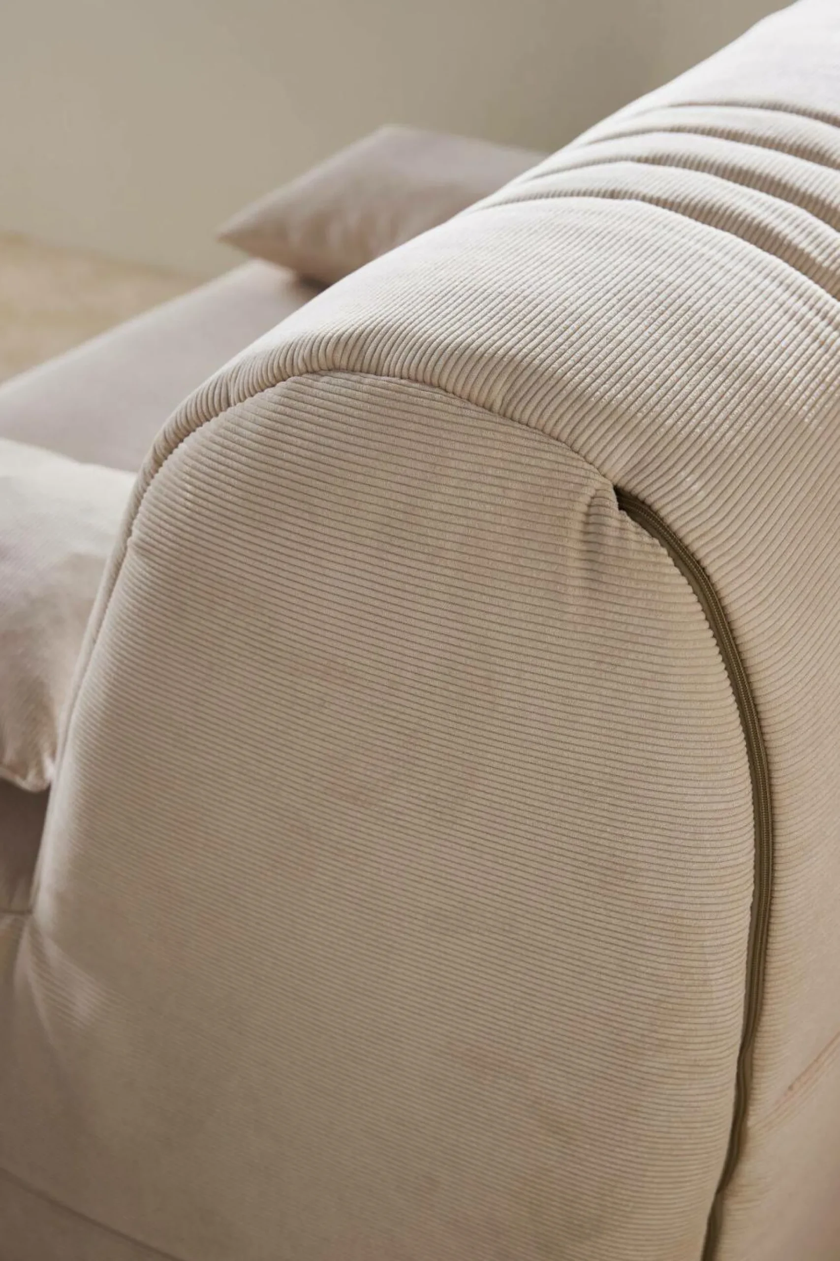 Canapé BZ velours côtelé matelas 15 cm Gaélia - Beige