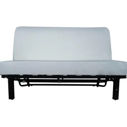 Canapé BZ velours matelas 15 cm Oriane - Gris - Matelas mousse HR