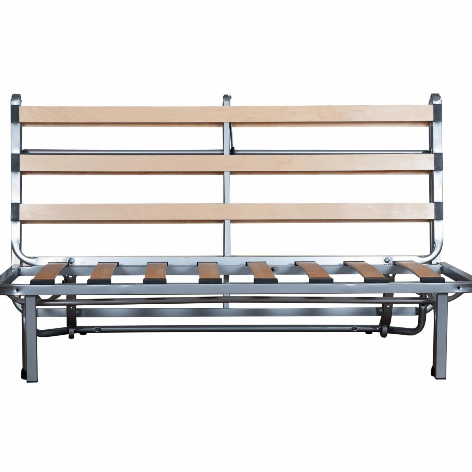 Canapé BZ velours matelas 15 cm Oriane - Gris Clair - Matelas mousse HR