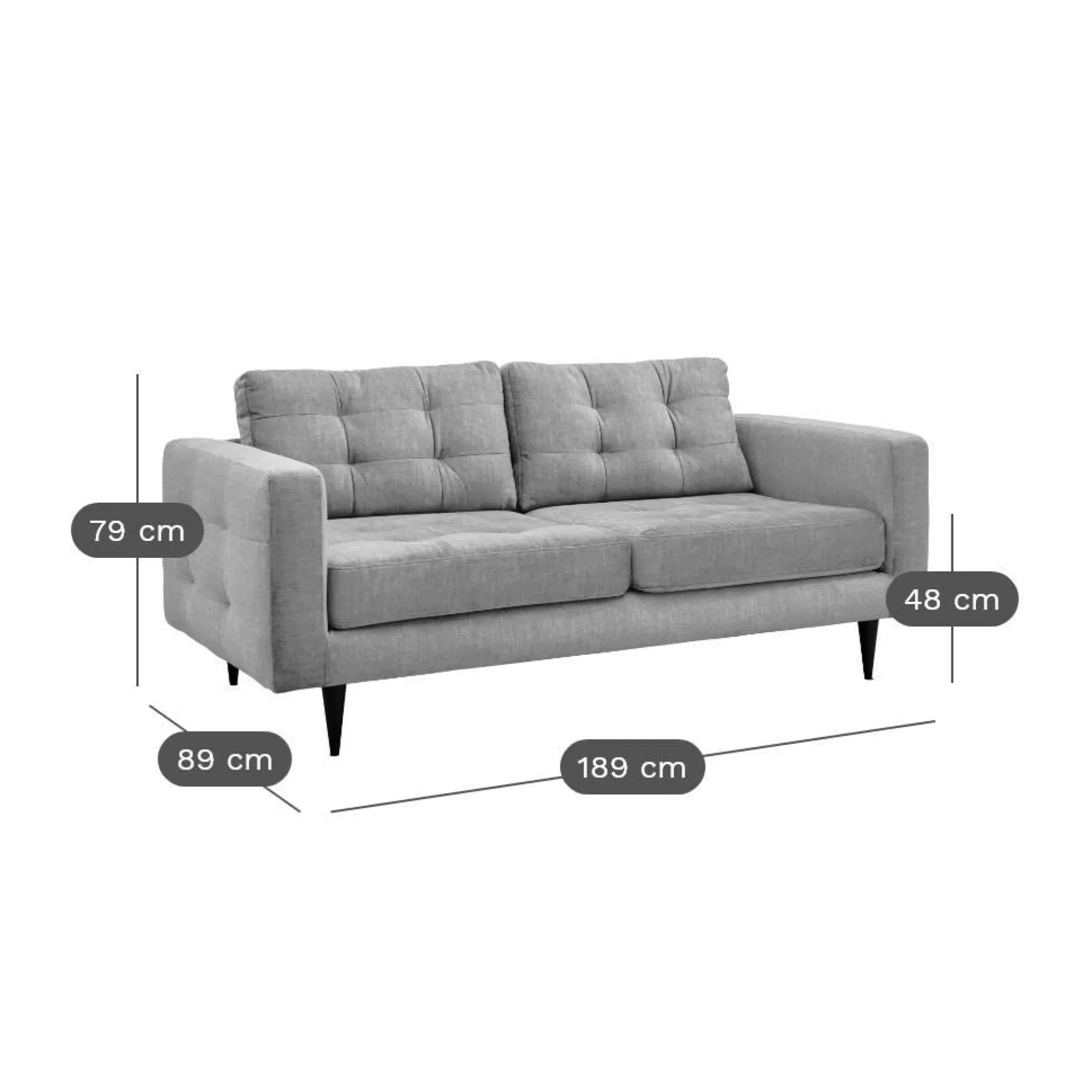 Canapé capitonné velours Odin - Beige