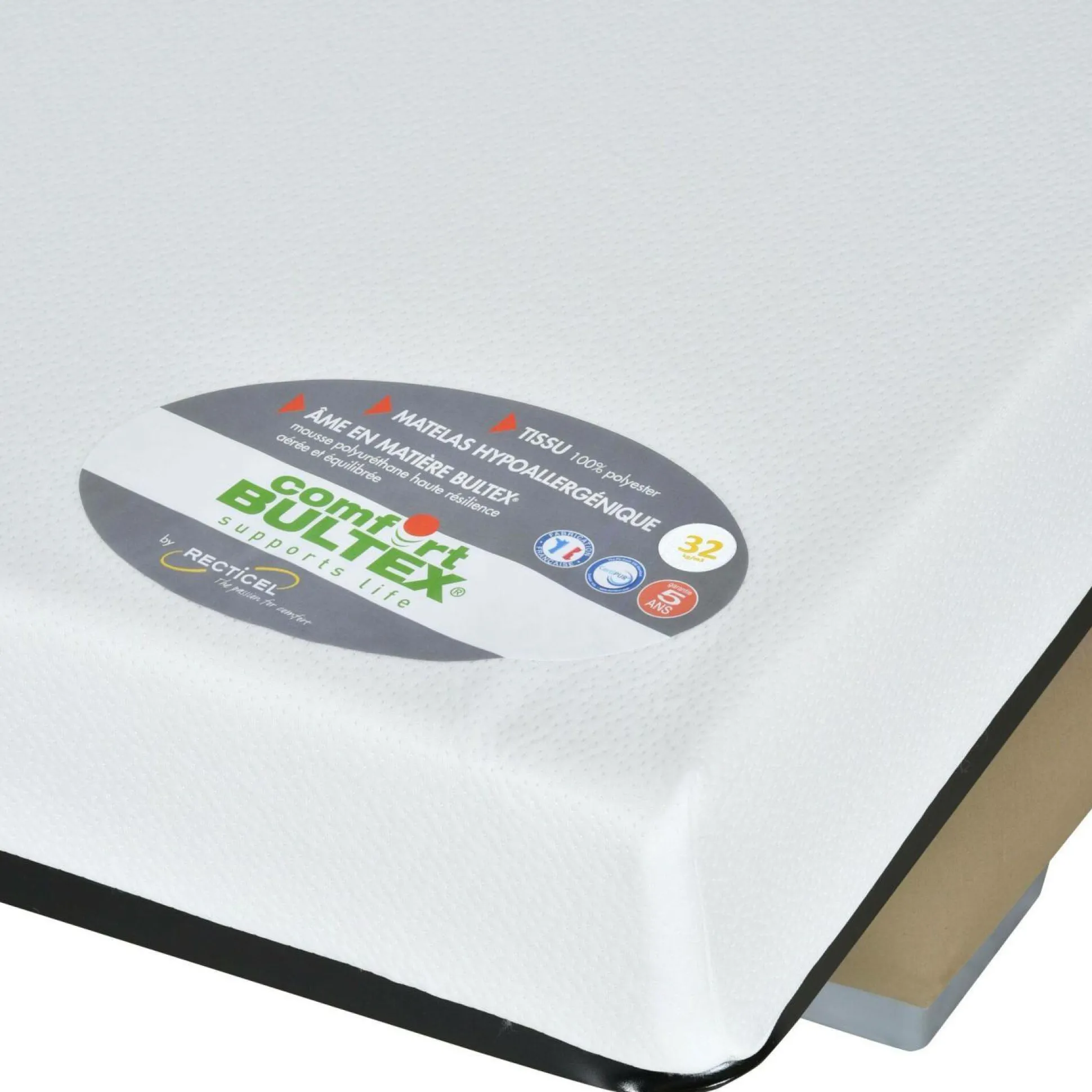 Canapé clic-clac Gabriel, matelas Bultex 14 cm - Noir