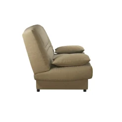 Canapé clic-clac tissu matelas 13 cm Garance - Taupe