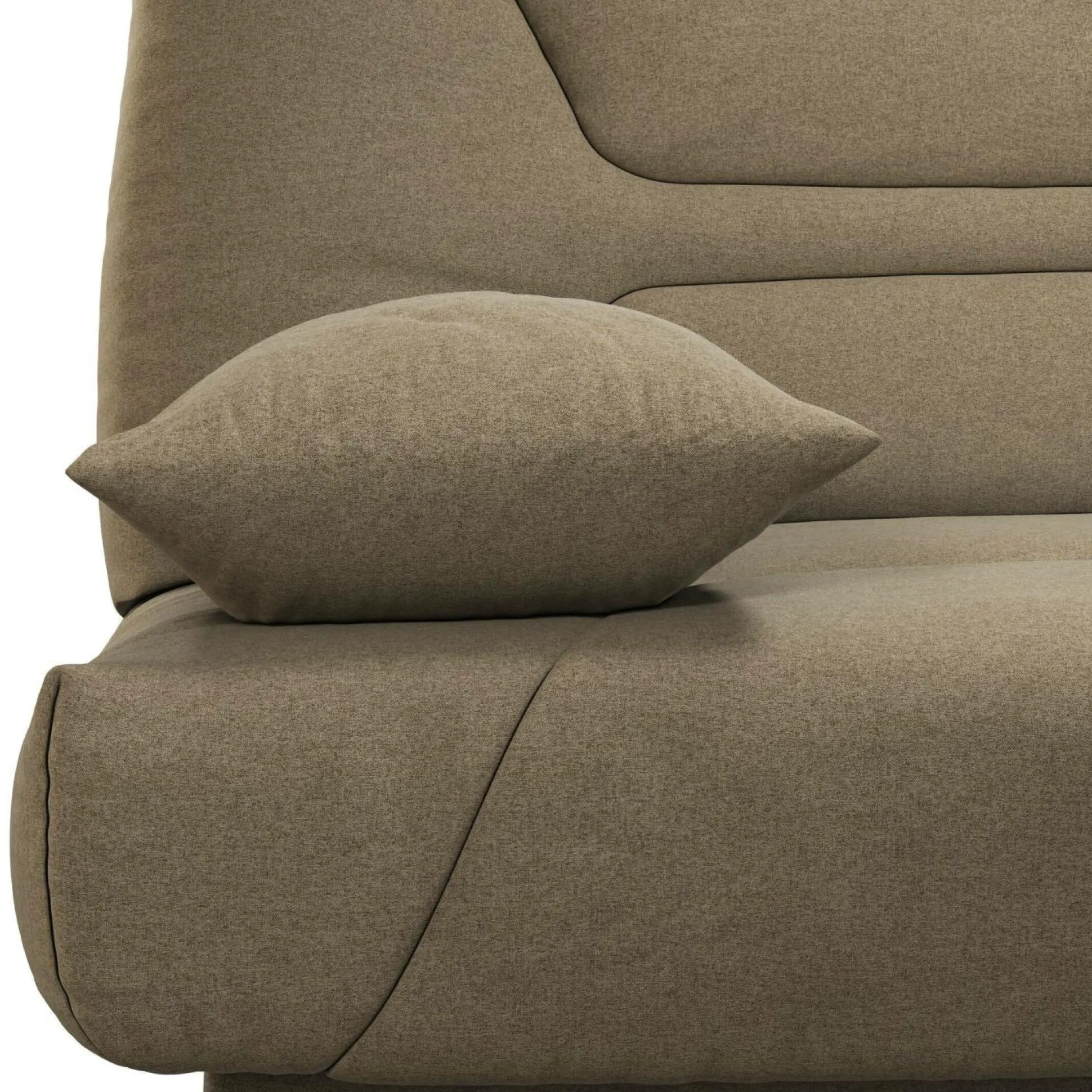 Canapé clic-clac tissu matelas 13 cm Garance - Taupe