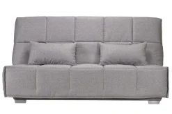 Canapé clic-clac tissu matelas Bultex 14 cm Gizia - Gris Clair - 140 x 190 cm