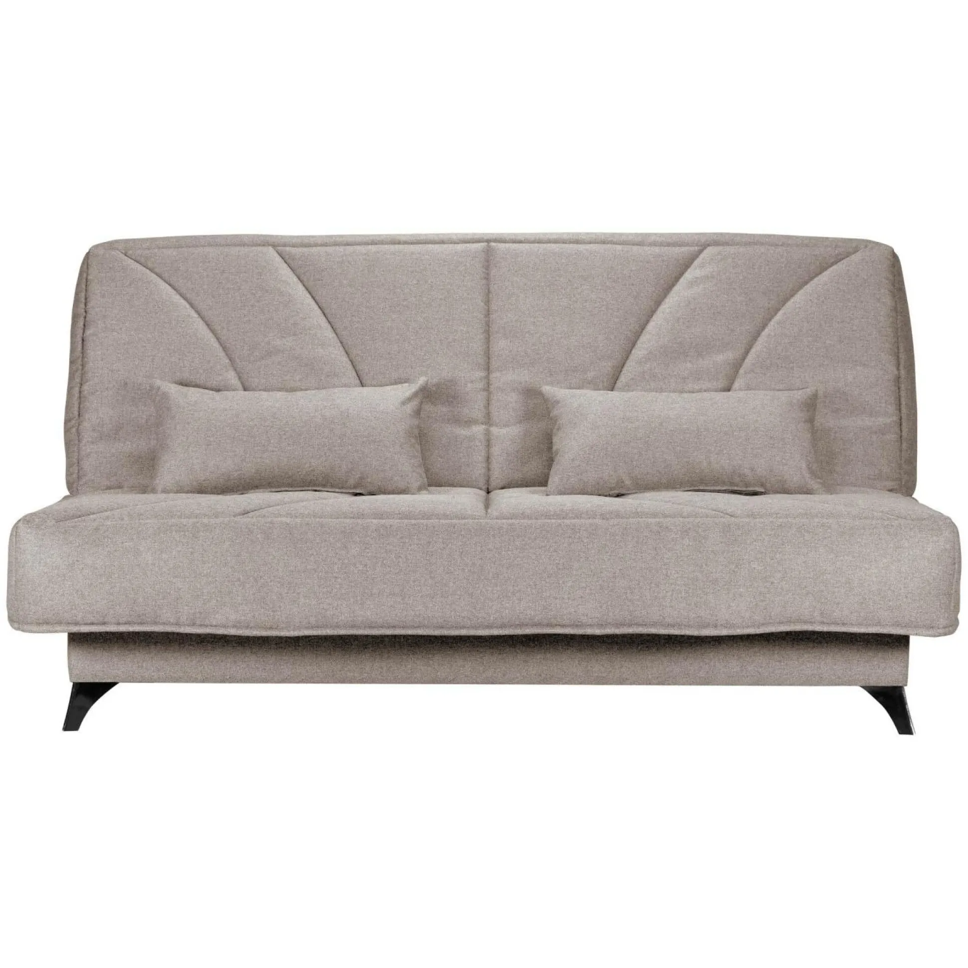 Canapé clic-clac tissu matelas Bultex 14 cm Gipsy - Taupe