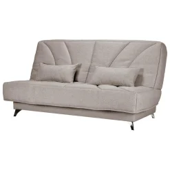 Canapé clic-clac tissu matelas Bultex 14 cm Gipsy - Taupe