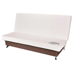 Canapé clic-clac tissu matelas Bultex 14 cm Gipsy - Taupe