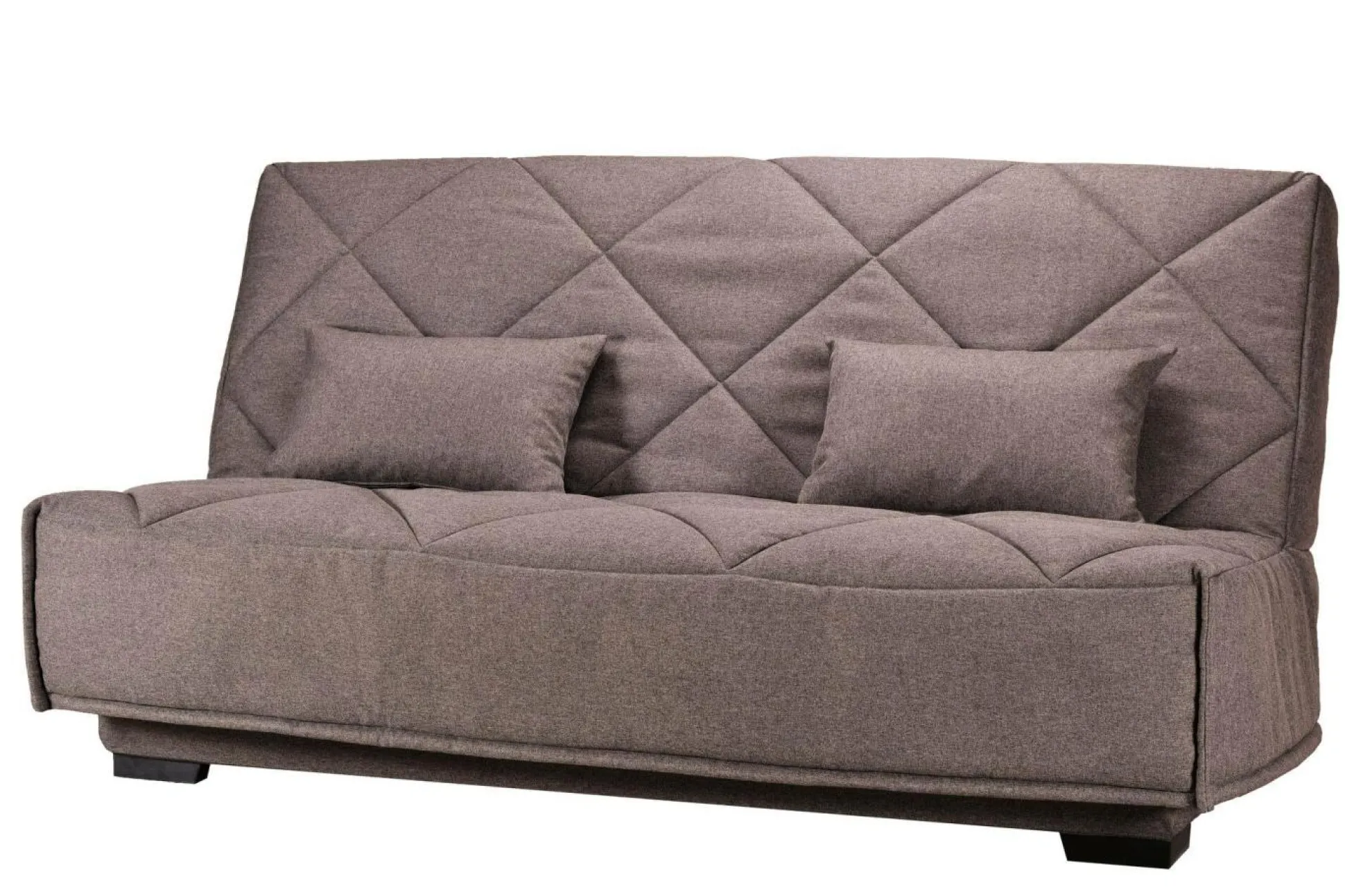 Canapé clic-clac tissu matelas Bultex 15 cm Gina - Taupe