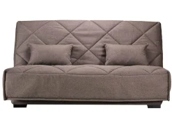 Canapé clic-clac tissu matelas Bultex 15 cm Gina - Taupe