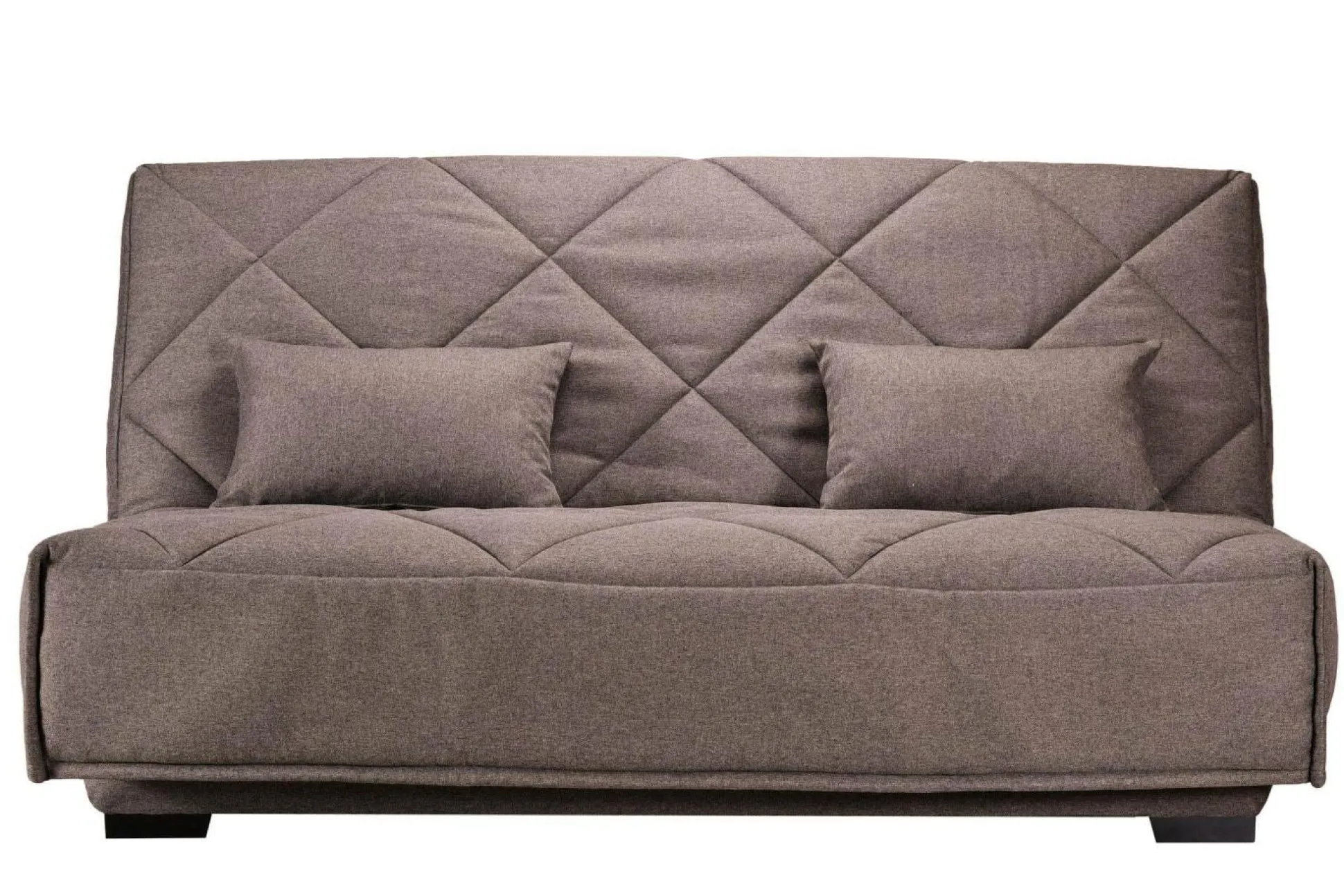 Canapé clic-clac tissu matelas Bultex 15 cm Gina - Taupe