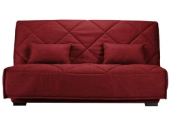 Canapé clic-clac tissu matelas Bultex 15 cm Gina - Griotte