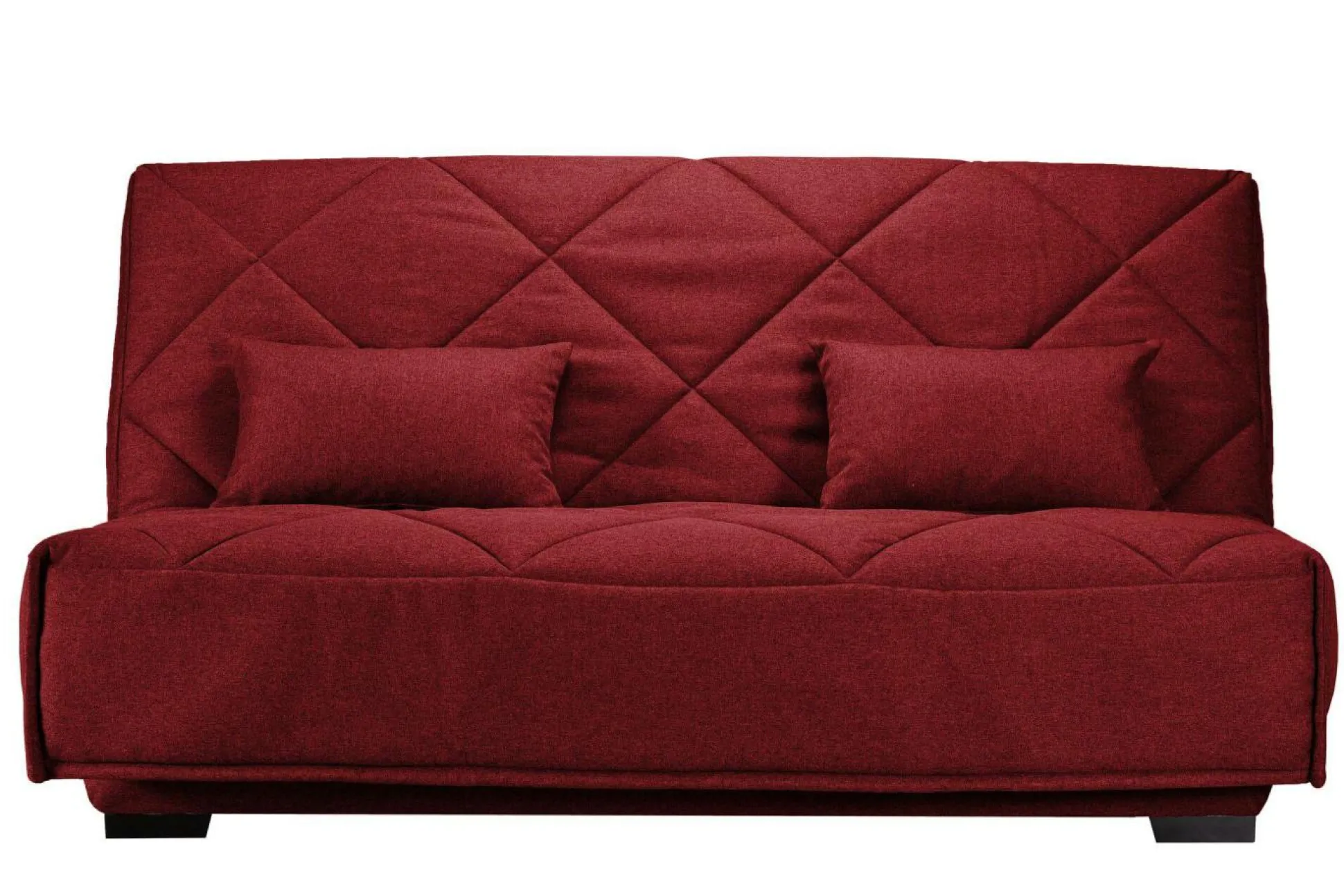 Canapé clic-clac tissu matelas Bultex 15 cm Gina - Griotte