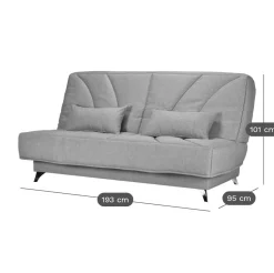 Canapé clic-clac tissu matelas Bultex 14 cm Gipsy - Sable