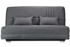 Canapé clic-clac tissu matelas 17 cm Genay - Gris Foncé